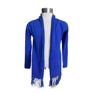 Lilly Pulitzer Tatum Cardigan Women Size L Royal Purple Open Walking Knit Cotton